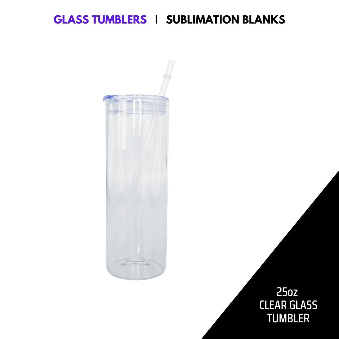 SUBLIMATION GLASS TUMBLERS - FROSTED & CLEAR | 25oz