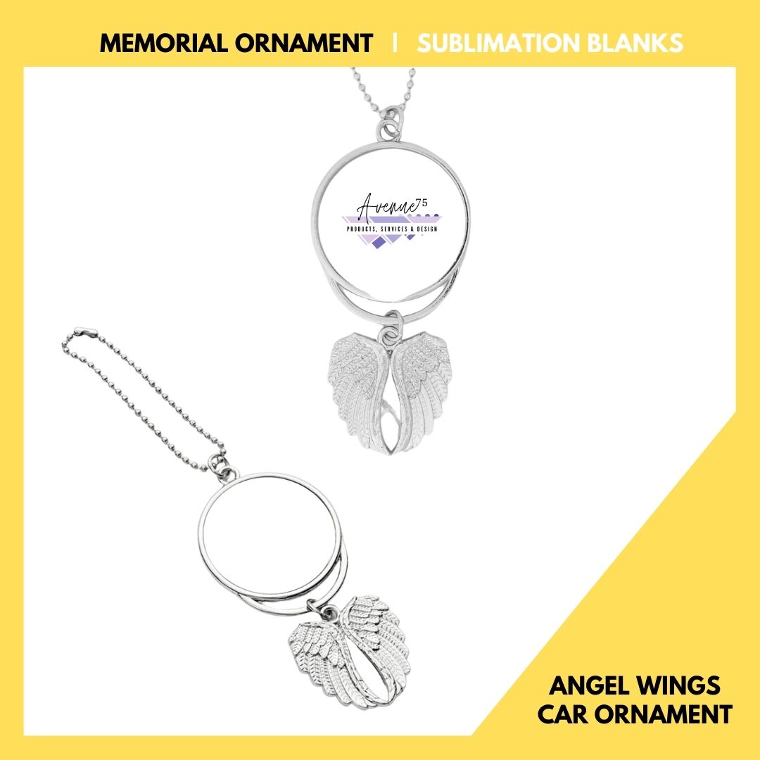 ANGEL WINGS - CAR MEMORIAL ORNAMENT | Sublimation Blanks