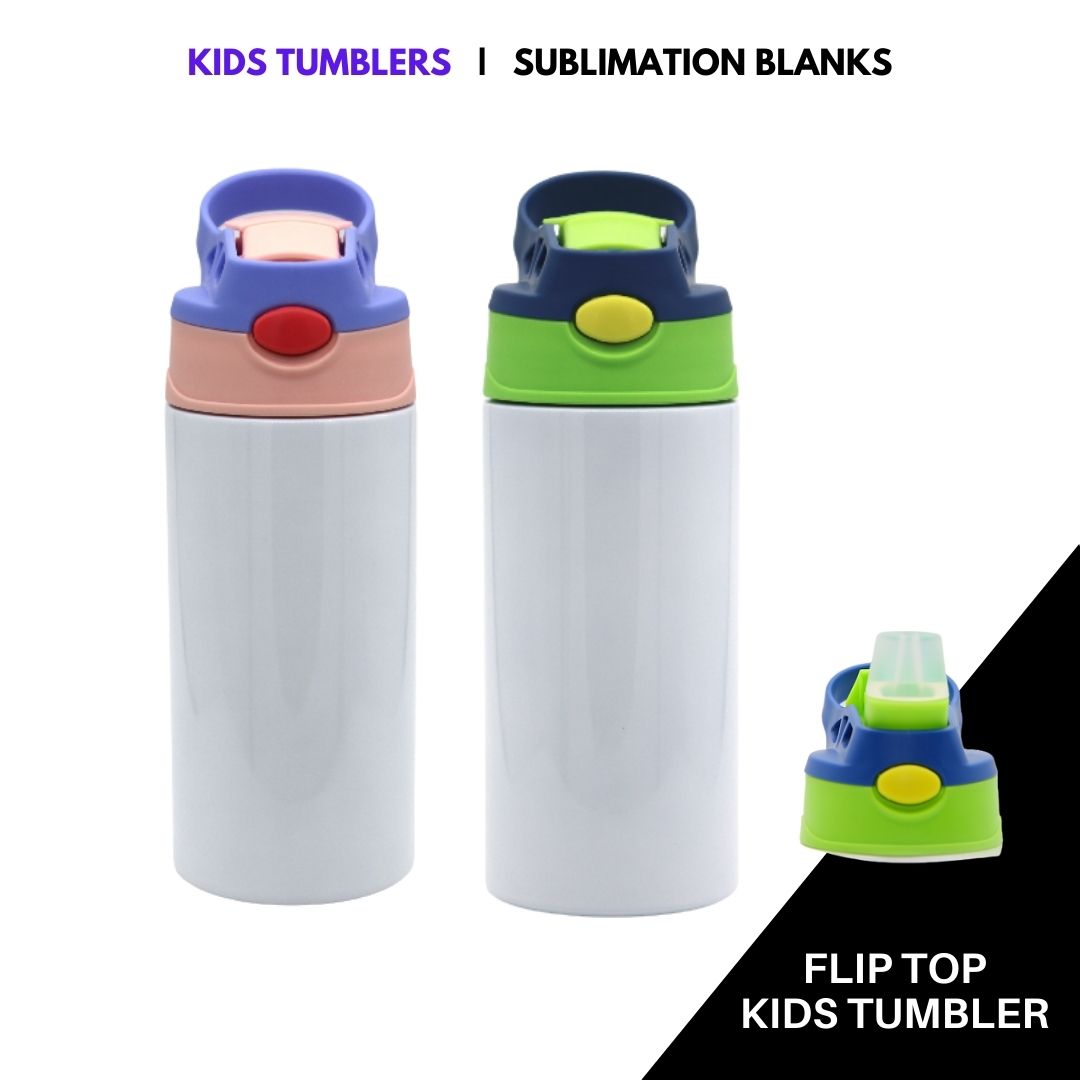 Kids STRAIGHT Flip Top Sublimation Tumbler