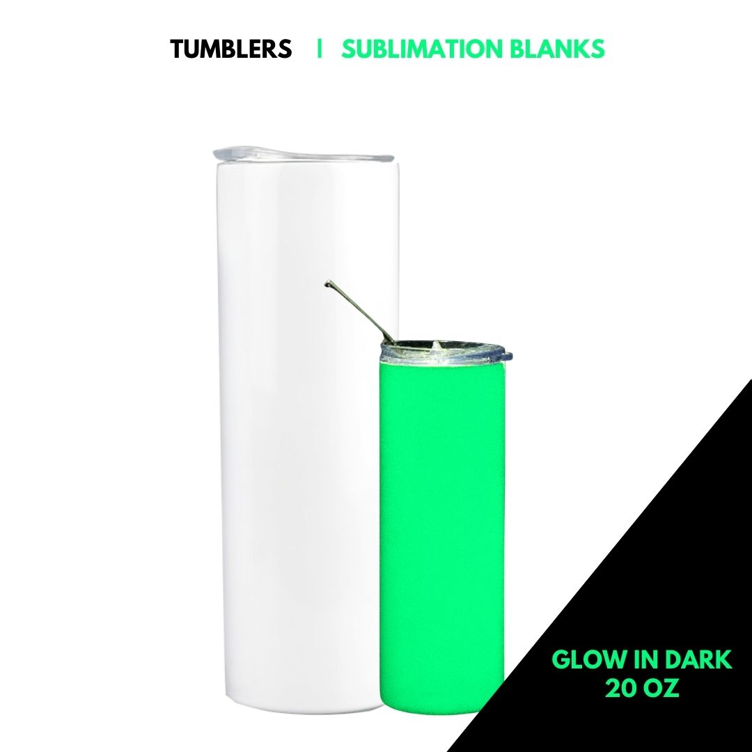 GLOW IN DARK | 20 OZ SKINNY SUBLIMATION TUMBLER