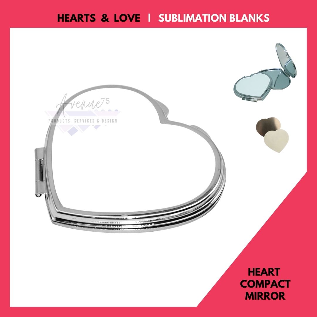 HEART COMPACT MIRROR | Sublimation Blanks