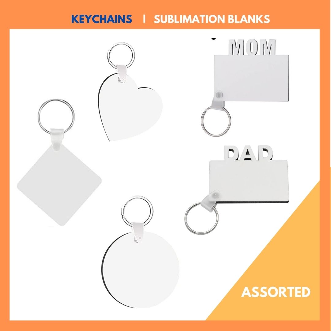 KEYCHAINS| assorted shapes | SUBLIMATION BLANKS