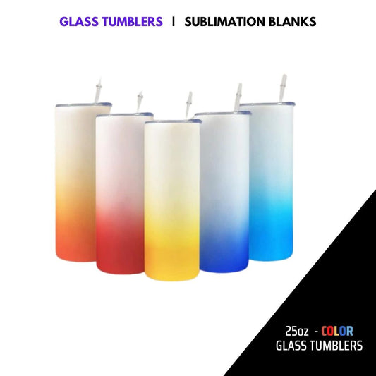 SUBLIMATION GLASS TUMBLERS - COLOR  |  25oz
