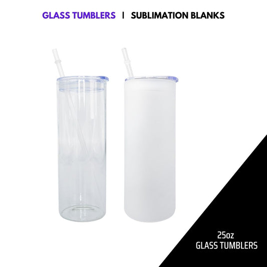 SUBLIMATION GLASS TUMBLERS - FROSTED & CLEAR  |  25oz