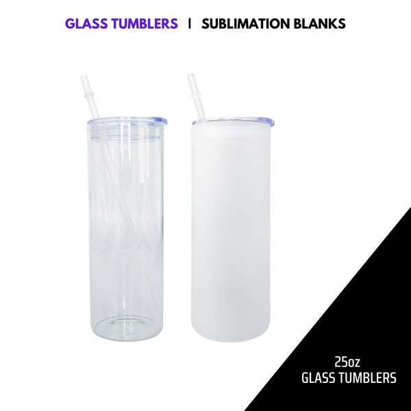 SUBLIMATION GLASS TUMBLERS - FROSTED & CLEAR  25oz – Avenue 75 Products,  Services & Design