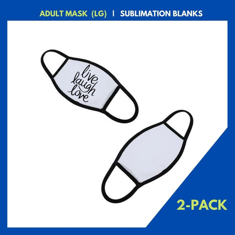 ADULT MASK (lg)  |  2 PACK - BLACK Trim Masks includes filters  |  SUBLIMATION BLANKS