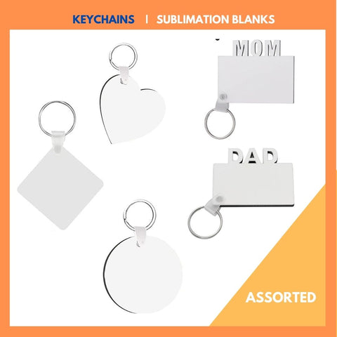 KEYCHAINS|  assorted shapes  |  SUBLIMATION BLANKS