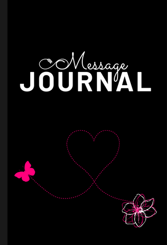 Message Journal with Butterfly Lilies | Black Cover
